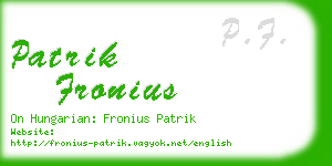 patrik fronius business card